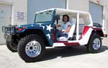 Pretty Girl in Stars & Stripes Car