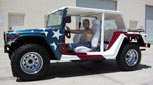 Pretty Girl in Stars & Stripes Car